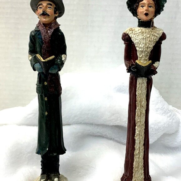 Windsor Collection Old World Pencil Figurine Christmas Holiday Carolers - Picture 1 of 6